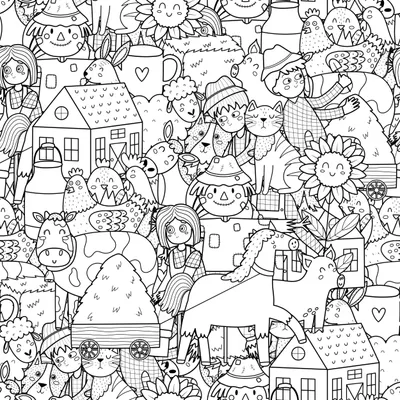 Produktbild von GROßES Boden-Ausmalbild Kreatives Malbild Kinderbauernhof XXL