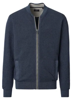 Produktbild von CASAMODA Herren Strickjacke Collegekragen Zipper Regular Marine 4XL