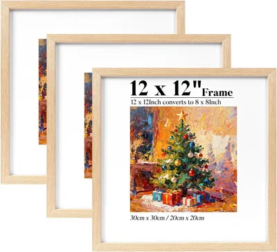 Imagen del producto de Conjunto de marcos para fotos, de 8 piezas, 30x30 cm, cuadrados, con marco de madera