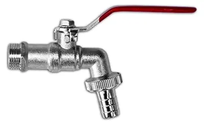 Produktbild von Wasserhahn Zapfhahn Kugelauslaufhahn Auslaufventil Messing vernickelt 2 Größen (3/4"-3/4")