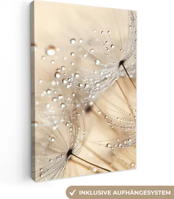 Produktbild von Leinwand Bilder 40x60 cm - Blumen - Löwenzahn - Wasser, Wandbilder, Wanddeko Wohnzimmer, Bild
