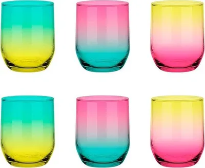 Productafbeelding van Unyqoos® Set van 6 longdrinkglazen, 320 ml – Glazen drinkglazen, 13 cm hoog, Ø 7 cm, vaatwasmachinebestendig, geschikt voor water, sap en cocktails (voor horeca en thuisgebruik)