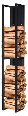Image de Étagère métallique pour bois de chauffage Ikodm, 25*25*160 cm, pour le stockage du bois de chauffage, idéale pour le salon