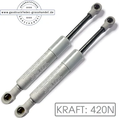 Produktbild von 2er Gasdruckfeder 420N Ersatz für LIFT-O-MAT 195mm Gasfeder Gasdruckdämpfer Ersatz für Kesseböhmer Liftomat Küche