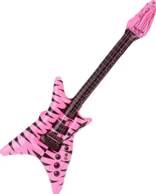 Produktbild von Aufblasbare Rockgitarre für Erwachsene schwarz-pink - Einheitsgröße