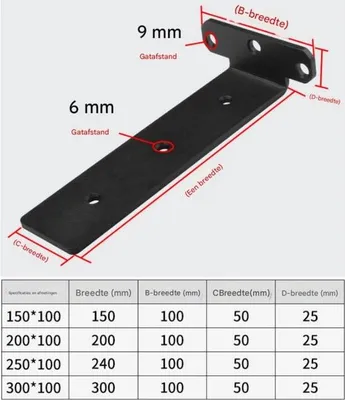 Produktbild von Metall-Regalhalterungen – 2er-Pack – Wandregalhalterung – Schmiedeeiserne Wandhalterung – Wandregal – Schwerlast-Regalhalterung – 30 cm – Schwarz
