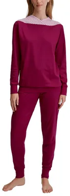 Productafbeelding van CALIDA Soulmate Bündchen pyjama, damesmodel, kleur: dahlia roze, maat: 48-50
