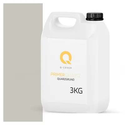 Produktbild von Quarzgrund für Silikonharz-Putz Ashgrau F292 3 kg – Haftgrund für innen & außen, quarzhaltige Grundierung Q-COVER