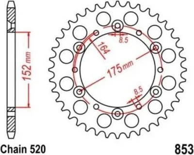 Zdjęcie produktu dla Zębatka 40 Z skok 520 do YAMAHA YFS 200 Blaster 88-06 Tylna zębatka