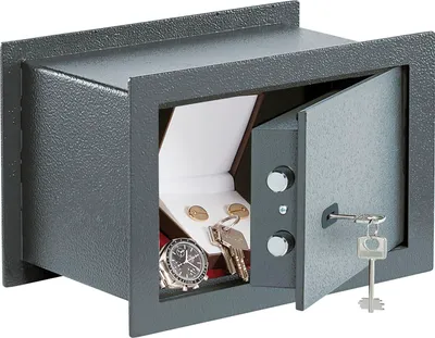 Produktbild von Burgwächter Wand Tresor mit Schlüssel - Einbautresor Pure Safe PSW 120 K - Mini Tresor für Wandbefestigung, Stahl anthrazit