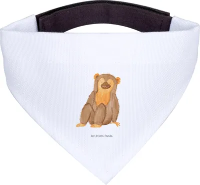 Produktbild von Mr. & Mrs. Panda Halstuch Affe - Weiß - Geschenk, Affen, Liebe, Respekt, Afrika, Selbstbewusstsein, Motivation, Hunde-Bandana, Hund, Hunde, Hundehalstuch, Für