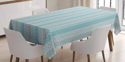 Immagine prodotto di ABAKUHAUS Tovaglia geometrica, motivo astratto a rettangoli punteggiati, 140 x 240 cm, azzurro cielo