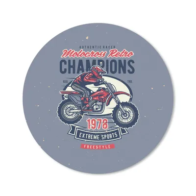 Produktbild von MuchoWow® Mauspad Mousepad Mancave - Sport - Motocross - Retro 20x20 cm - Mousepads - Maus Mat - Pad - Mausunterlage - Schreibtischmatte