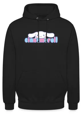Produktbild von Spreadshirt Cinnamoroll Guckt Über Schriftzug Uni Hoodie, L, Schwarz