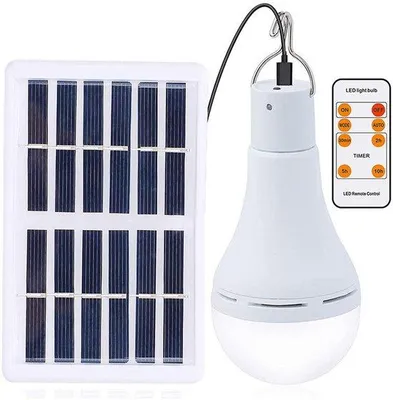 Produktbild von LED-Lampe für Camping, draagbare Solar-Lampe mit Timer, Lichtsensor, USB-Ladung und Solar-Panneel-Ladung, 9W Solar-Energie-Lampe