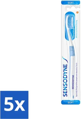 Image de Sensodyne Brosse à dents - Douce - Pour dents sensibles - 1 brosse à dents - Pack avantage - 5 pièces