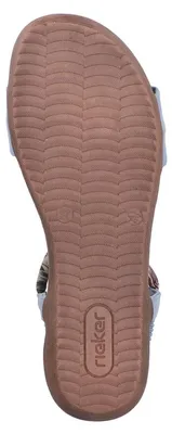 Produktbild von Rieker Damen Boho Sandale mit elastischem Riemen und Tuch Detail V7568, Größe:42 EU, Farbe:Blau