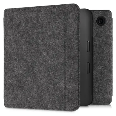 Produktbild von kwmobile Hülle kompatibel mit Kobo Libra 2 - Filz Stoff eReader Schutzhülle Cover Case - Dunkelgrau