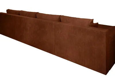 Produktbild von Moebelfest Credo Ecksofa U-Form, CORD-Stoff mit Schlaffunktion und Bettkasten, U-Form Couch Braun