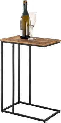 Produktbild von Soma Beistelltisch Holz 25x60x40cm nachhaltig Sofatisch Laptoptisch C-Tisch Toronto Metall Gestell