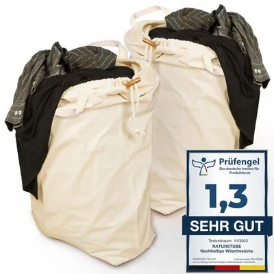 Produktbild von Reiswaszak-Set aus 2 Stücken, 67x87 cm, 100% Baumwolle, -, groß, für schmutzige Wäsche