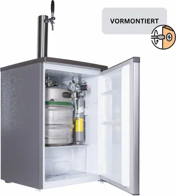Produktbild von Bierbar / Zapfanlage für max. 30l Fass Silber/Grau Flachkeg(A) 500g Co² komplett montiert