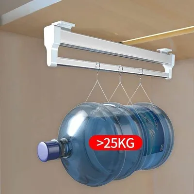 Image de Bénéficiaires® Barre de penderie extensible et réglable pour armoire – 292–547 mm, acier froid/acier inoxydable/plastique, capacité de charge >25 kg, 1 pièce