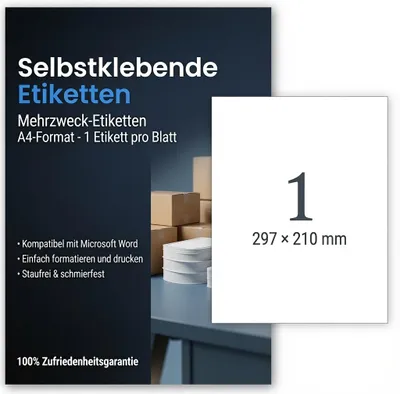Produktbild von Morrent DIN 4A Mattes Aufkleberpapier – 100 Blatt (205 x 297 mm)