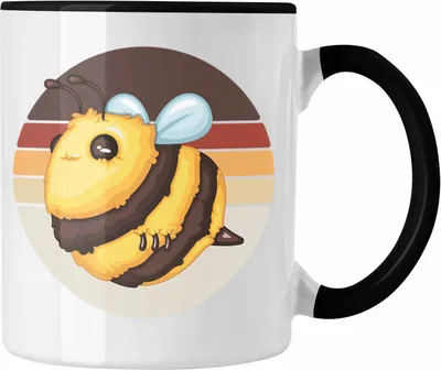 Produktbild von Trendation - Hummel Grafik Tasse Geschenk Bienen Züchter Imker Geschenkidee (Schwarz)