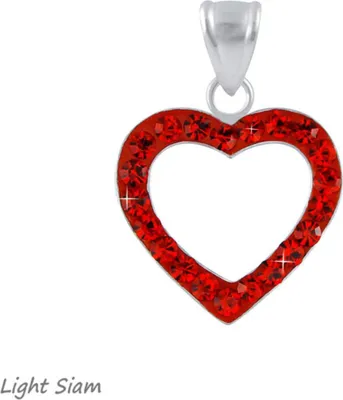 Produktbild von Herz Kette Silber 925: Mädchen & Damen Kristall Schmuck Light Siam ohne Kette