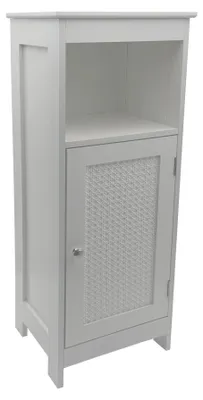 Produktbild von WOHNLING Badschrank 80 x 30 x 28 cm Weiß - Schmaler Badezimmerschrank Tür & Ablage Aufbewahrungsschrank Badezimmer Nischenschrank Bad Badezimmerregal