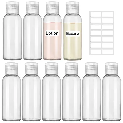 Imagen del producto de Kit de viaje de 10 piezas, de 80 ml, transparente, para viajes en avión