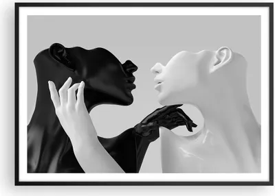 Produktbild von Gerahmtes Poster - Schwarzer Rahmen - Schwarz Weiß Statue - 100x70 cm - Wand Bild - Wanddeko - Wandbilder - Kunstposter - Wandposter - Bilderrahmen - Bilder - Kunstdruck - P2BAA100x70-4736
