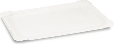 Produktbild von 500 Pappteller Snackteller Imbissteller eckig Frischfaser Weiß 13 x 19 cm