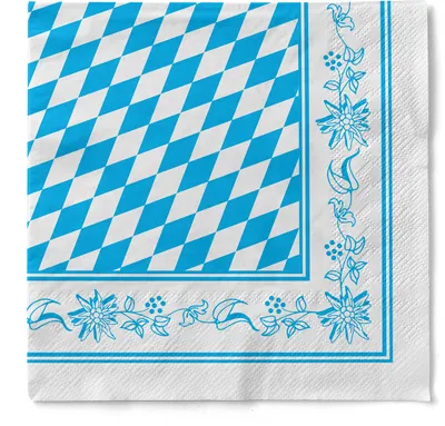 Produktbild von Tissue Serviette Bayern, 33 x 33 cm, 3-lagig, 100 Stück - Mank