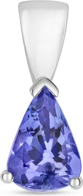 Image de Pendentif Femme Or Blanc 375/1000 avec Tanzanite - 13mm*5mm; TRS3420