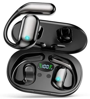 Productafbeelding van KI-hoofdtelefoon vertaler in real-time, 4-in-1 spraakvertaler, hoofdtelefoon met 164 talen, 7 modi met app, 75 uur Bluetooth-vertaling, oordopjes met iOS, Android en ENC-technologie