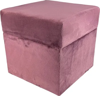 Produktbild von Velvet-Hocker MINKY 40x40 cm quadratisch mit Stauraum – aufklappbarer Polsterhocker aus Samtstoff – Altrosa