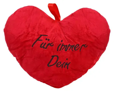 Produktbild von Herzkissen aus Plüsch "Für immer Dein" - ca. 33 cm