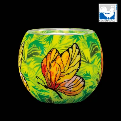 Produktbild von Leuchtglas Butterfly, H90 x Ø110 mm, KERZENFARM HAHN