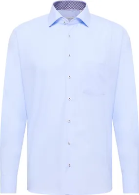 Produktbild von Eterna Herren Original Shirt Popeline Langarm (1304 X15K), Größe:45, Farbe:Hellblau strukturiert (10)