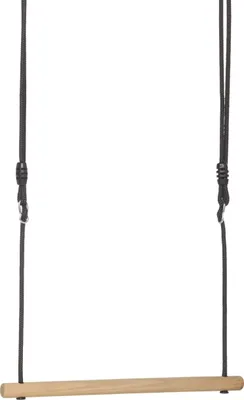 Produktbild von DICE Trapez Holz Schwarz Natur-Optik, 58 cm Länge, 35 cm Durchmesser, mit verzinkten Stahl-Aufhängeringen, schwarzem Flechtseil und geschweißten Kunststoff-Enden, für Deckenhöhen bis 250 cm