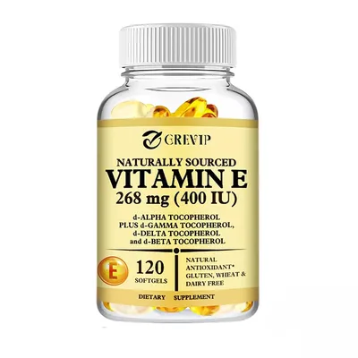 Produktbild von Vitamin E (400 IU) 268 mg (120 Kapseln) Nahrungsergänzungsmittel, Haut, Haare, Augen, Anti-Aging, Immunsystem