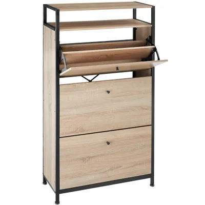 Produktbild von tectake® Schuhschrank Braddock inklusive Kippschutz, 61 x 32 x 130 cm