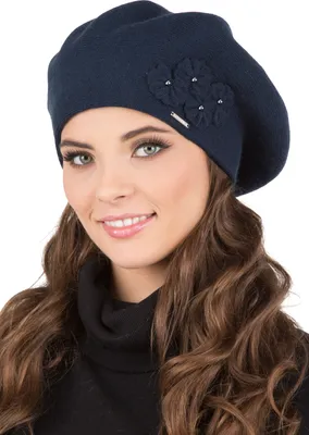 Produktbild von Vivisence Damen Baskenmütze mit Wollzusatz - Warme klassisch Mütze Damen Stilvolle Wintermütze für Frauen - Strickmützen an herbst - Dunkelblau