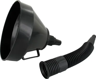 Image de Entonnoir de carburant avec tamis (155 mm), avec tuyau de remplissage - Noir