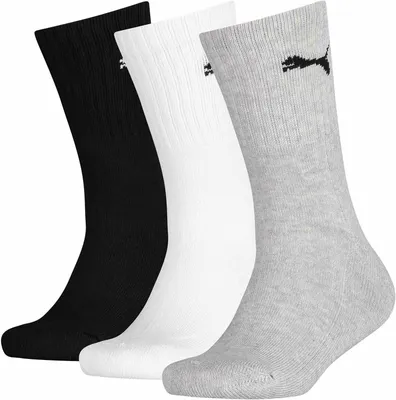 Obrázok produktu pre PUMA Detské ponožky, 3-pack - Sport Junior, froté podrážka, rebrované manžety, logo Viacfarebné 35-38
