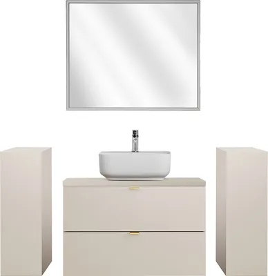 Produktbild von Badmöbel Set 4-teilig mit 80 cm Waschtisch in kaschmir matt, DURANGO-56