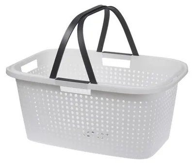 Produktbild von Waschekorb - mit Griff - weis - 59 x 39 x 27 cm - 35 l