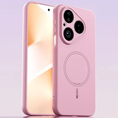 Image de Etui magnétique pour Huawei Pura 80, compatible avec MagSafe, silicone liquide, résistant aux chocs et aux rayures Rose
